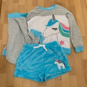 Girls Unicorn Girls Pajamas - Three Piece Set